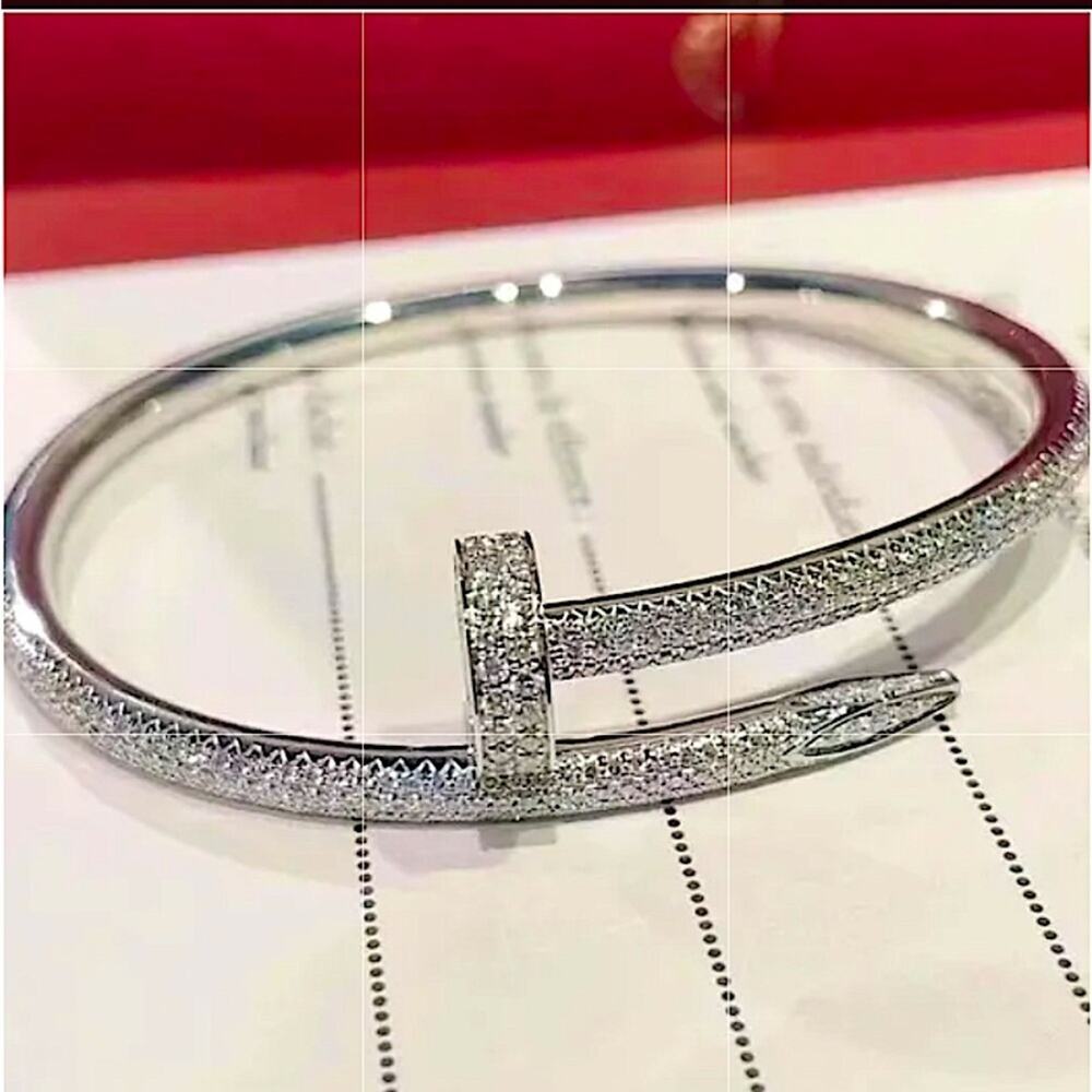 Stampd Silver Pavé Nail Cuff Bracelet